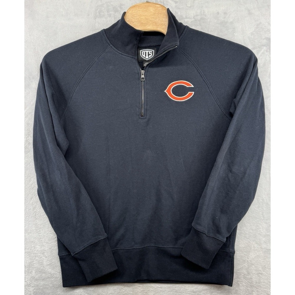 OTS Chicago Bears NFL Fleece Pullover Mens‎ 1/4 Zip Sweatshirt Men's Size L